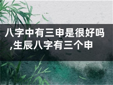 八字中有三申是很好吗,生辰八字有三个申