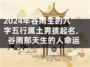 2024年谷雨生的八字五行属土男孩起名,谷雨那天生的人命运