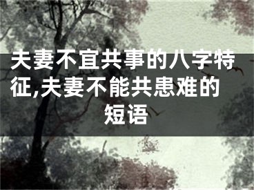 夫妻不宜共事的八字特征,夫妻不能共患难的短语