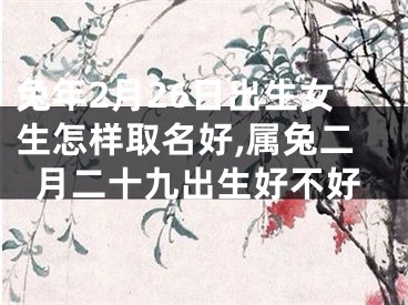 兔年2月26日出生女生怎样取名好,属兔二月二十九出生好不好