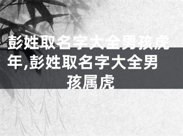 彭姓取名字大全男孩虎年,彭姓取名字大全男孩属虎