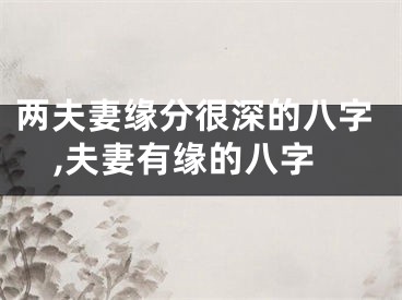 两夫妻缘分很深的八字,夫妻有缘的八字