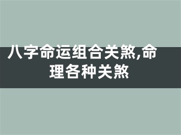 八字命运组合关煞,命理各种关煞