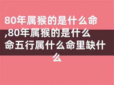 80年属猴的是什么命,80年属猴的是什么命五行属什么命里缺什么