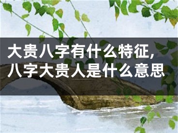 大贵八字有什么特征,八字大贵人是什么意思