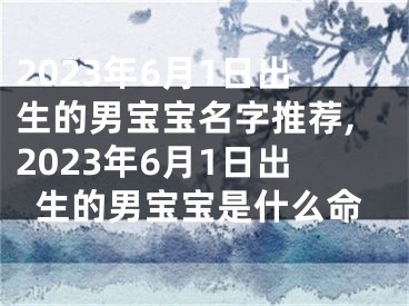 2023年6月1日出生的男宝宝名字推荐,2023年6月1日出生的男宝宝是什么命