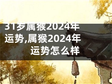31岁属猴2024年运势,属猴2024年运势怎么样