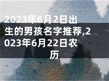 2023年6月2日出生的男孩名字推荐,2023年6月22日农历