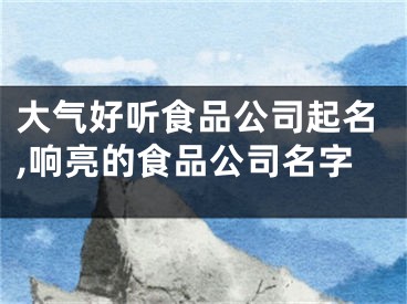 大气好听食品公司起名,响亮的食品公司名字