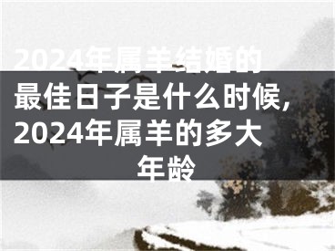 2024年属羊结婚的最佳日子是什么时候,2024年属羊的多大年龄