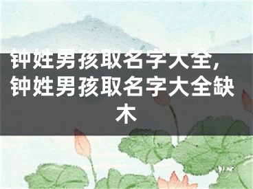 钟姓男孩取名字大全,钟姓男孩取名字大全缺木