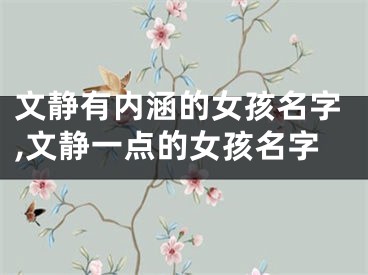 文静有内涵的女孩名字,文静一点的女孩名字