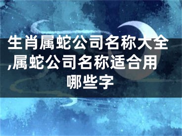 生肖属蛇公司名称大全,属蛇公司名称适合用哪些字