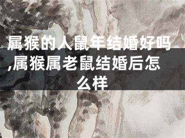 属猴的人鼠年结婚好吗,属猴属老鼠结婚后怎么样