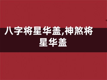 八字将星华盖,神煞将星华盖