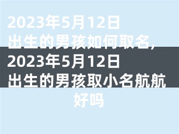 2023年5月12日出生的男孩如何取名,2023年5月12日出生的男孩取小名航航好吗