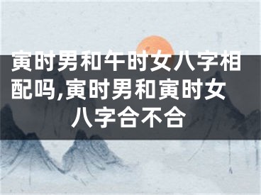 寅时男和午时女八字相配吗,寅时男和寅时女八字合不合