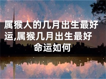 属猴人的几月出生最好运,属猴几月出生最好命运如何