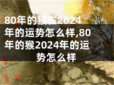 80年的猴在2024年的运势怎么样,80年的猴2024年的运势怎么样