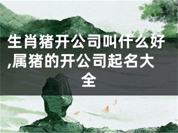 生肖猪开公司叫什么好,属猪的开公司起名大全