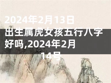 2024年2月13日出生属虎女孩五行八字好吗,2024年2月14号