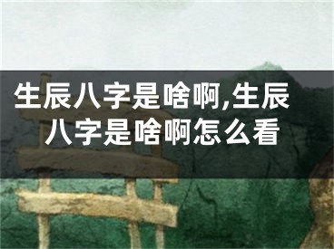 生辰八字是啥啊,生辰八字是啥啊怎么看