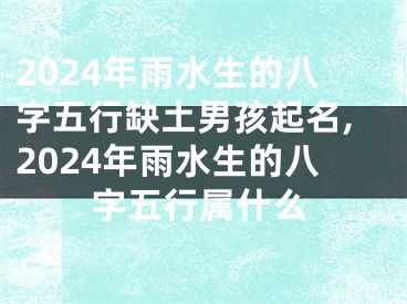 2024年雨水生的八字五行缺土男孩起名,2024年雨水生的八字五行属什么