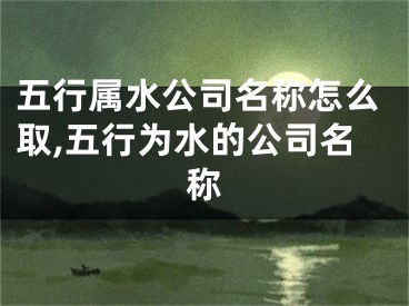 五行属水公司名称怎么取,五行为水的公司名称