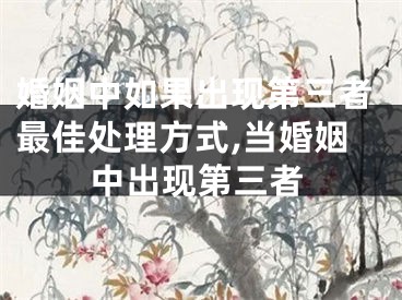 婚姻中如果出现第三者最佳处理方式,当婚姻中出现第三者