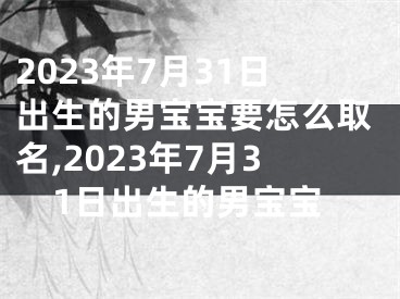 2023年7月31日出生的男宝宝要怎么取名,2023年7月31日出生的男宝宝