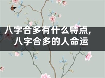 八字合多有什么特点,八字合多的人命运