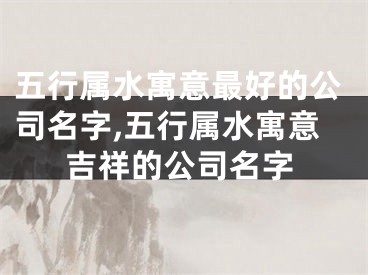 五行属水寓意最好的公司名字,五行属水寓意吉祥的公司名字