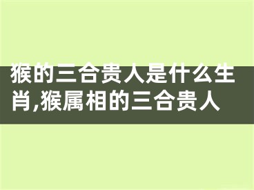 猴的三合贵人是什么生肖,猴属相的三合贵人