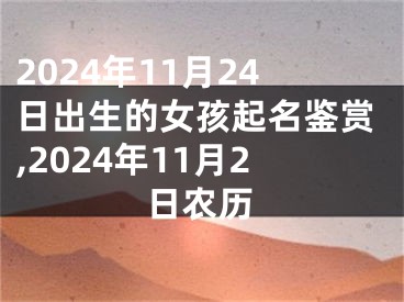 2024年11月24日出生的女孩起名鉴赏,2024年11月2日农历