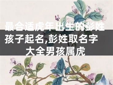 最合适虎年出生的彭姓孩子起名,彭姓取名字大全男孩属虎