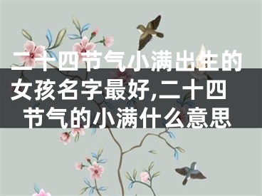 二十四节气小满出生的女孩名字最好,二十四节气的小满什么意思
