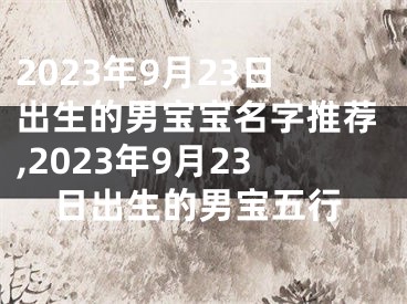 2023年9月23日出生的男宝宝名字推荐,2023年9月23日出生的男宝五行