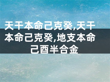 天干本命己克癸,天干本命己克癸,地支本命己酉半合金