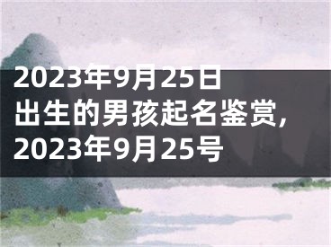 2023年9月25日出生的男孩起名鉴赏,2023年9月25号