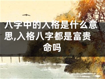 八字中的入格是什么意思,入格八字都是富贵命吗