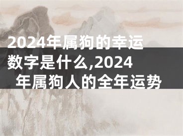 2024年属狗的幸运数字是什么,2024年属狗人的全年运势