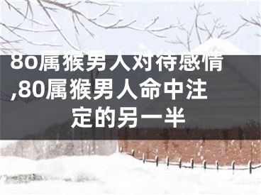 8o属猴男人对待感情,80属猴男人命中注定的另一半