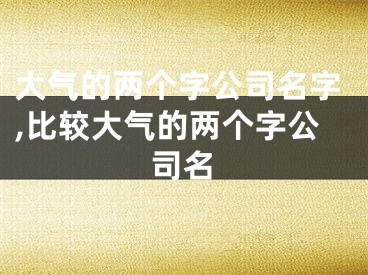 大气的两个字公司名字,比较大气的两个字公司名