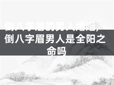 倒八字眉的男人婚姻,倒八字眉男人是全阳之命吗