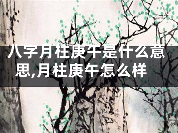 八字月柱庚午是什么意思,月柱庚午怎么样