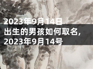 2023年9月14日出生的男孩如何取名,2023年9月14号