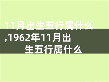 11月出生五行属什么,1962年11月出生五行属什么