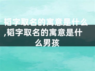 韬字取名的寓意是什么,韬字取名的寓意是什么男孩
