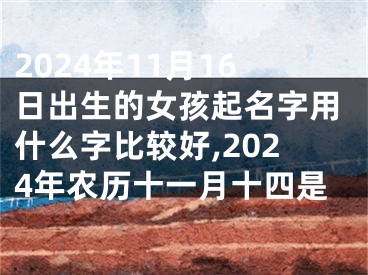 2024年11月16日出生的女孩起名字用什么字比较好,2024年农历十一月十四是
