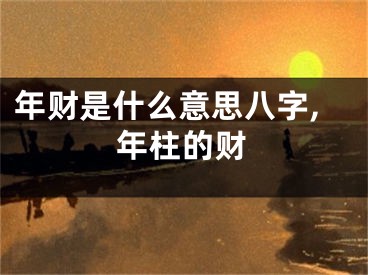 年财是什么意思八字,年柱的财